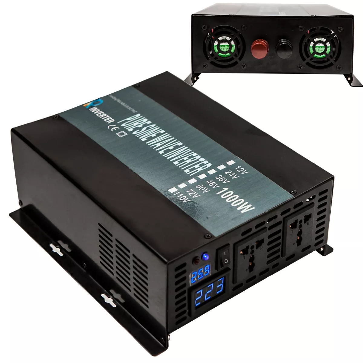 Power Inverter 1000W 12 24 48V to 120 220V Pure Sine Wave Inverter