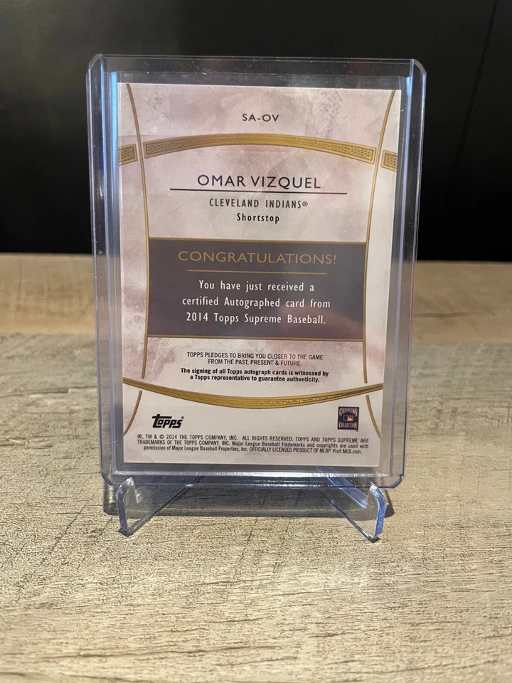2014 Topps Certified Supreme Auto Omar Vizquel /45 Cleveland Indians SA-OV - Image 2 of 2