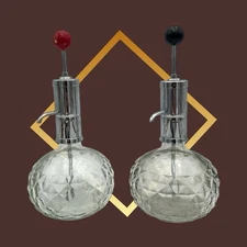 2 Park Sherman Liquor Pump Decanter Dispenser Shot Vintage MCM Art Deco