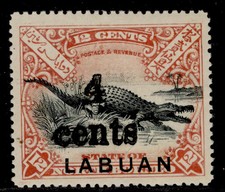 NORTH BORNEO - Labuan EDVII SG132, 4c on 12c black & vermilion, LH MINT. Cat &pound;50