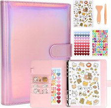 Reusable Sticker Book Collecting Album,A5 PU Sticker Collecting Book with Heart