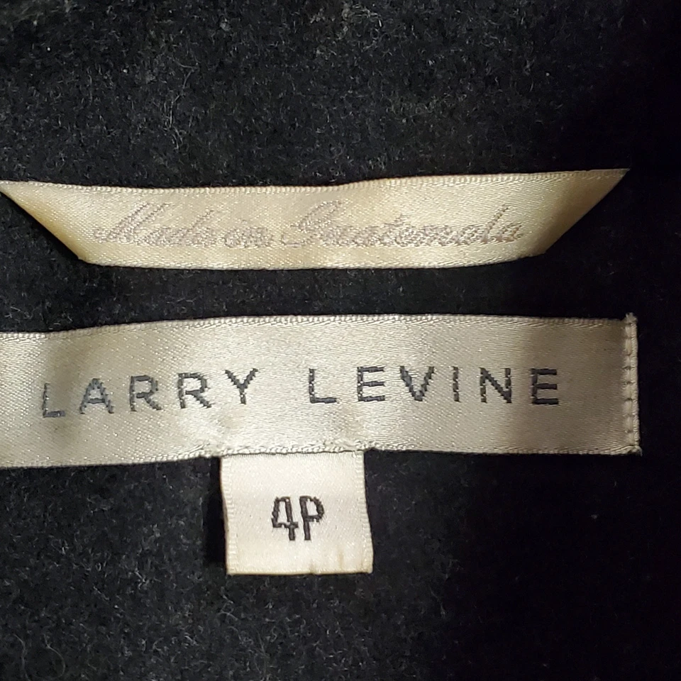 Larry Levine Womens Wool Pea Coat Size Petite Black Corpcore Business Layers - Image 4 of 4