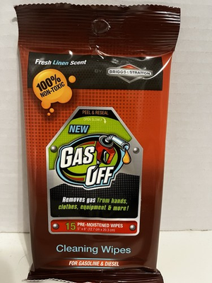 #ad Briggs amp; Stratton Gas Off 15 pack Pre Moistened Cleaning Wipes Fresh Linen Scent $6.75