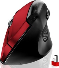 Ergonomic vertical wireless computer mouse.
