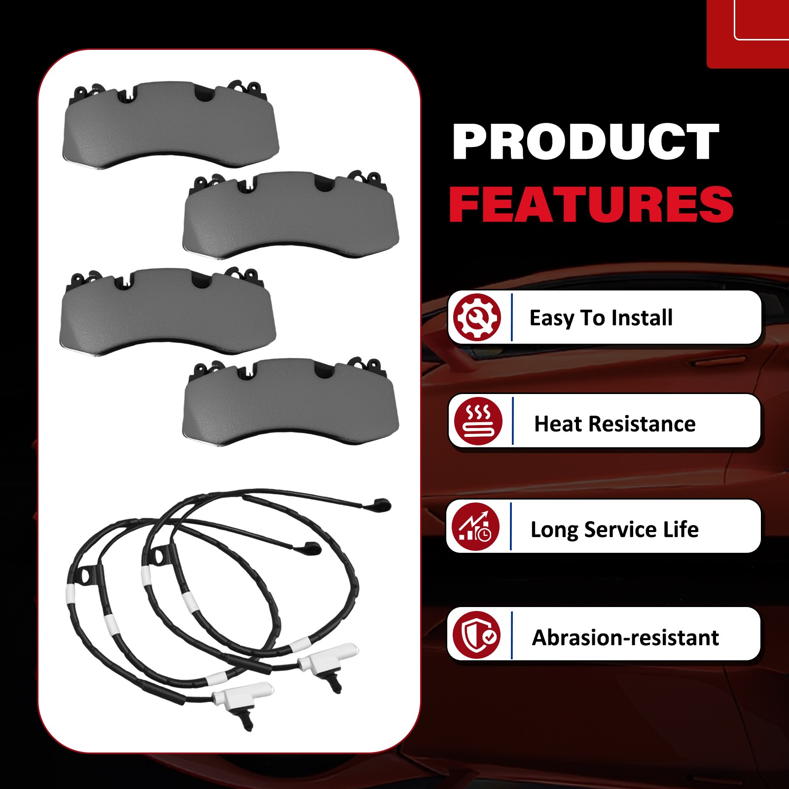 Front Brake pads W/Sensors HY532D007BC HY532L507AA For Aston Martin DB11 Vantage