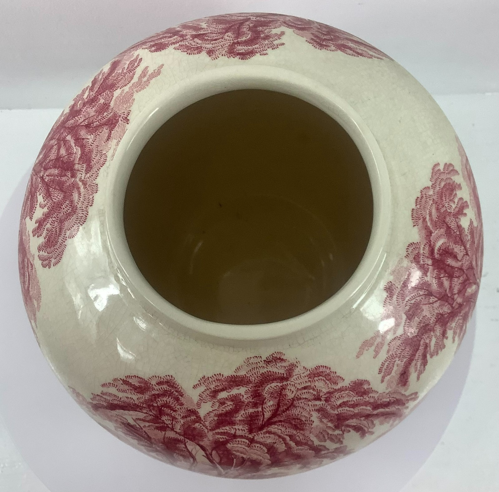 Vtg Mason's Ironstone Vista Ginger Jar Biscuit Prunus Jar w/Lid Made in England