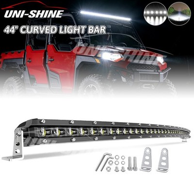 Single Row Curved LED Light Bar 44'' 70000LM Spot Beam LED Driving 4WD Truck 43''
