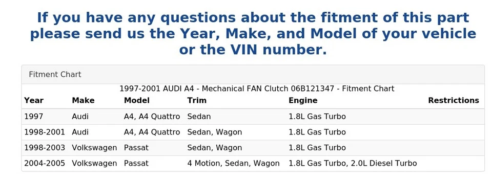 1997-2001 AUDI A4 - Embreagem mecânica ventilador 06B121347 - Imagem 4 de 4