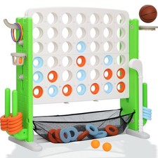Giant 4 in A Row Game, Height Adjust Jumbo Yard Game Set for Kids Adults wi...