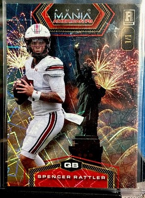 24 WILD CARD AUTO MANIA FB STATUE LIBERTY SPENCER RATTLER FIREWORKS 1/1 RARE