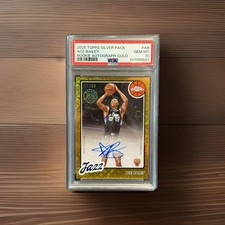 2025 Topps Basketball Silver Pack RC Ace Bailey On Card Auto Gold /50 PSA 10