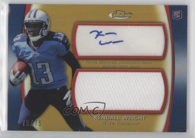 2012 Finest Jumbo Relic Gold Refractor 75/75 Kendall Wright Rookie Auto RC 0s3