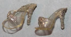 *BARBIE 1963-68 CLEAR & SILVER GLITTER HEELS TO 8 MATTEL OUTFITS LISTED 7-18-3