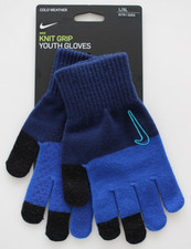 Nike Knitted Tech Grip Gloves Youth L/XL Blue Void/Game Royal/Turquoise Blue