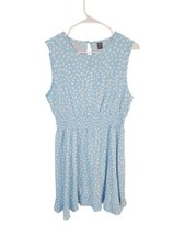 Women's Large Blue/White Polka Dot Dress