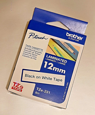 Brother TZe-231 Original P-touch Schriftbandkassette 12mm, 8m, weiß/schwarz