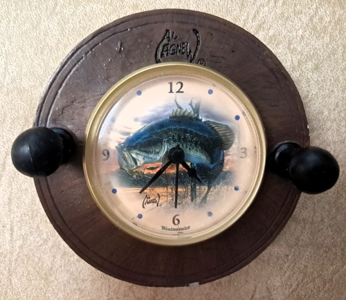 Pair of Al Agnew Westminster Fishing Reel Battery Operated Clocks (2 pcs) - Picture 1 of 8