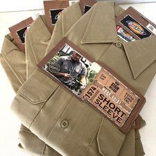 4 Dickies Work Shirts 1574 Men's Large Short Sleeve Shop Mechanics '05 Deadstock