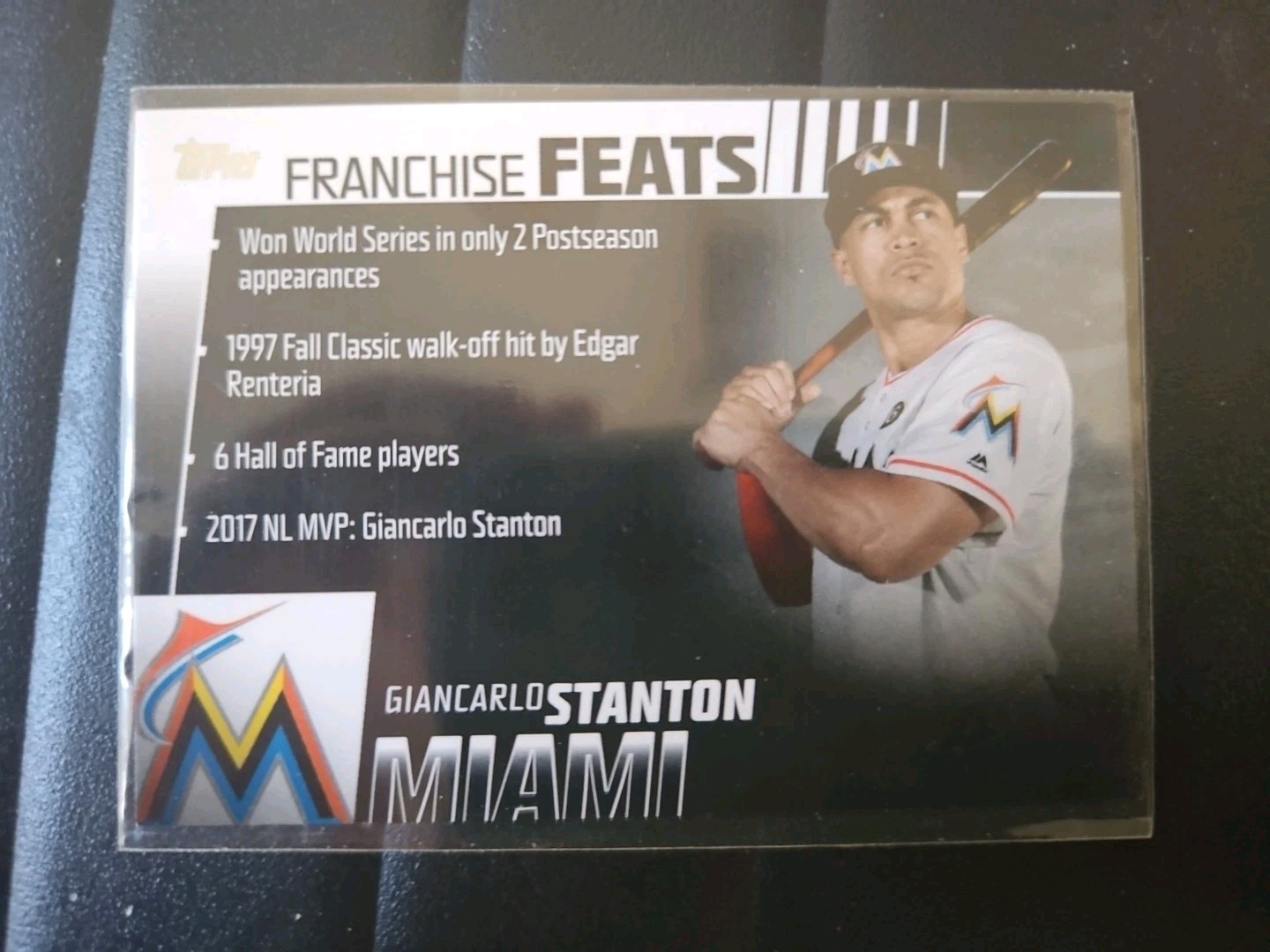Giancarlo Stanton 2019 Topps Series 2 Franchise Feats Black Parallel 207/299
