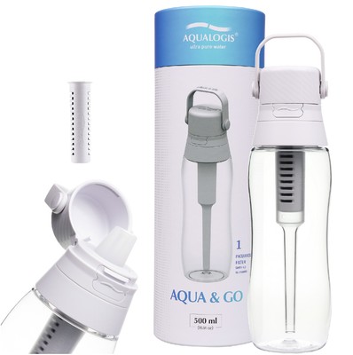 Aqualogis Aqua&Go Wasserfilterflasche - 500ml Weiß