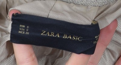 Zara Damen Beige Wollmischung Blazer Jacke Größe 8 Normale Arbeitskleidung