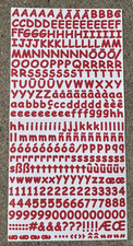 CREATIVE MEMORIES ABC 123 Alphabet Stickers RED SASSY- 2 9.5 x 10" Sheets