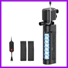 25W UV Aquarium Filter, 200 GPH Pump with Timer for 20-75 Gal Tanks Five-fu...