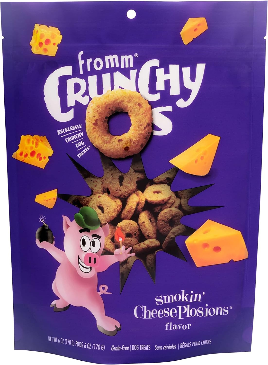 Fromm Crunchy Os Smokin' CheesePlosions Dog Treats, 6 oz