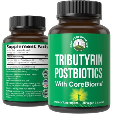 CoreBiome Tributyrin Postbiotic Supplement Clinically Tested For Gut Health. ...