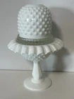 Fenton Vintage Pedestal Hobnail Milk Glass Fairy Lamp 3 Piece Set