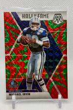 2020 Panini Mosaic - Michael Irvin - Hall of Fame Reactive Green Prizm #289 HOF