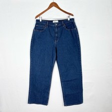 Abercrombie and Fitch Curve Love High Rise 90s Relaxed Jean Size 32 Short Dark