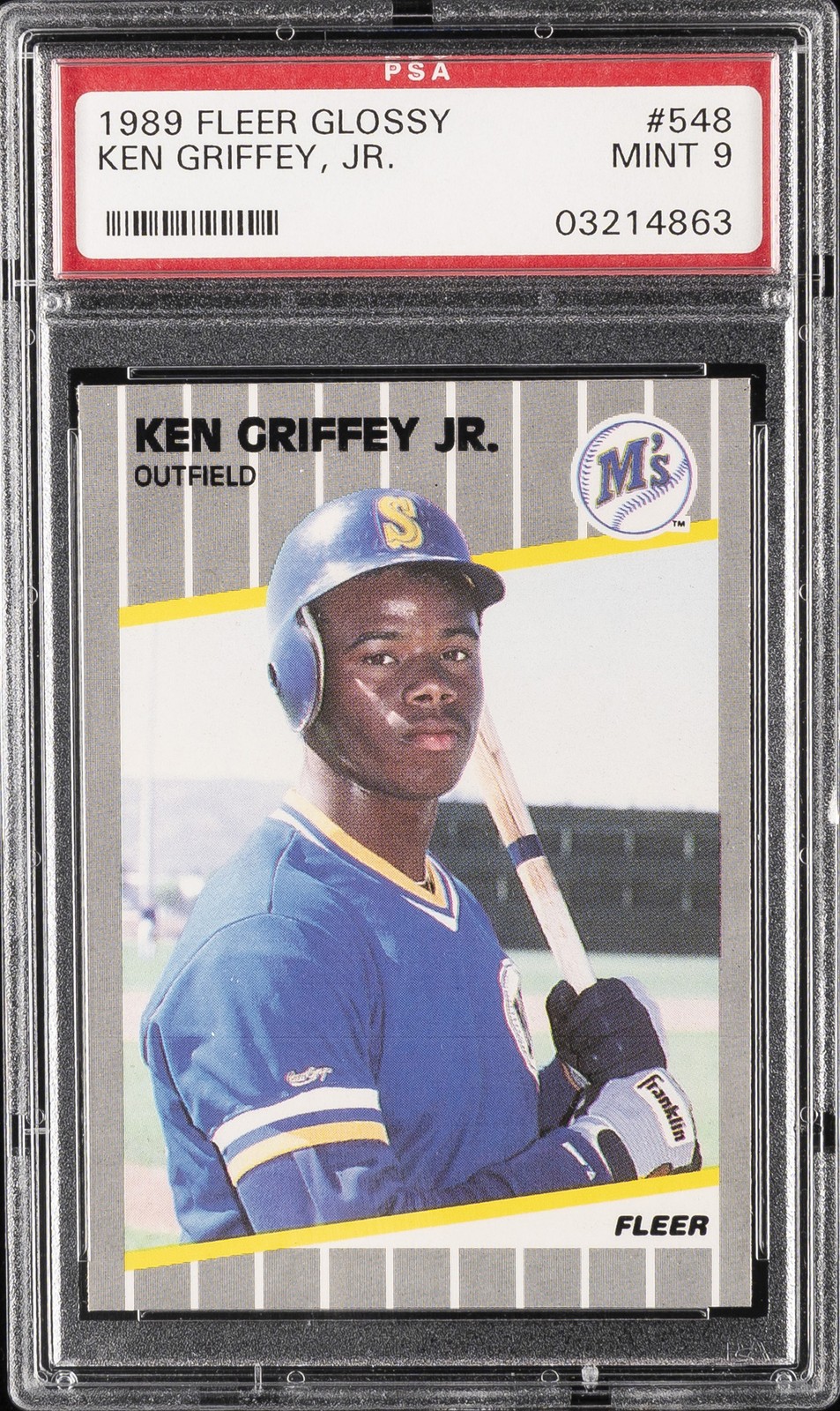 1989 FLEER GLOSSY #548 KEN GRIFFEY JR. PSA 9