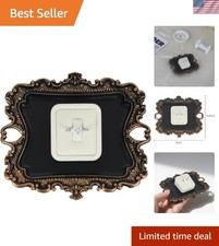 Elegant Antique Black  Gold Jewelry Tray, Distressed Ring Holder - 5" x 4.4"