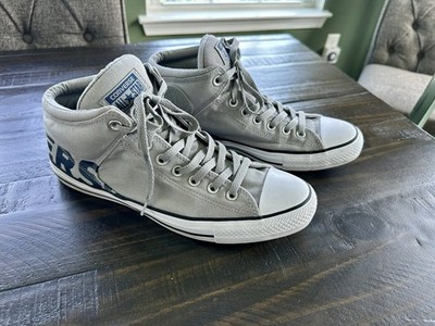 Converse All Star Mid Top Sneaker Gray Lace-Up Textile Upper Rubber Outsole