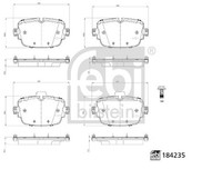 Bremsbelagsatz Scheibenbremse Febi Bilstein 184235 FüR Audi Q8 4MN 4MT Q7 4MB A7