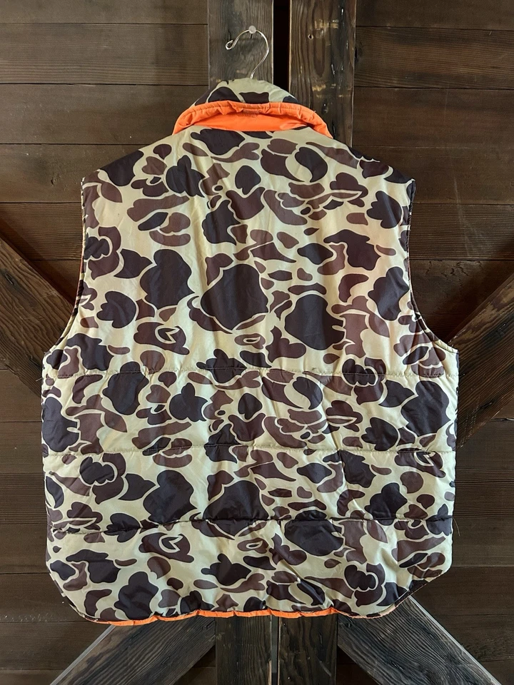 Chaleco de caza vintage reversible de camuflaje de pato con bolsillos Foto 3 de 3