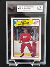 1988-89 OPC O-pee-chee NHL Hockey #181 Bob Probert Rookie Card KSA 8.5 NMM+
