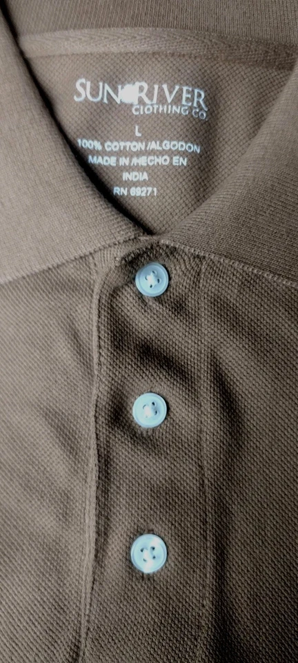 Sun River Men's Large Polo Shirt 100% Cotton - Image 3 of 4