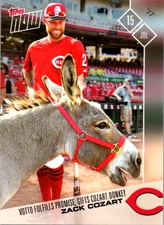 2017 Topps Now #352 Zack Cozart Gets Donkey from Joey Votto Reds Only 691 Made