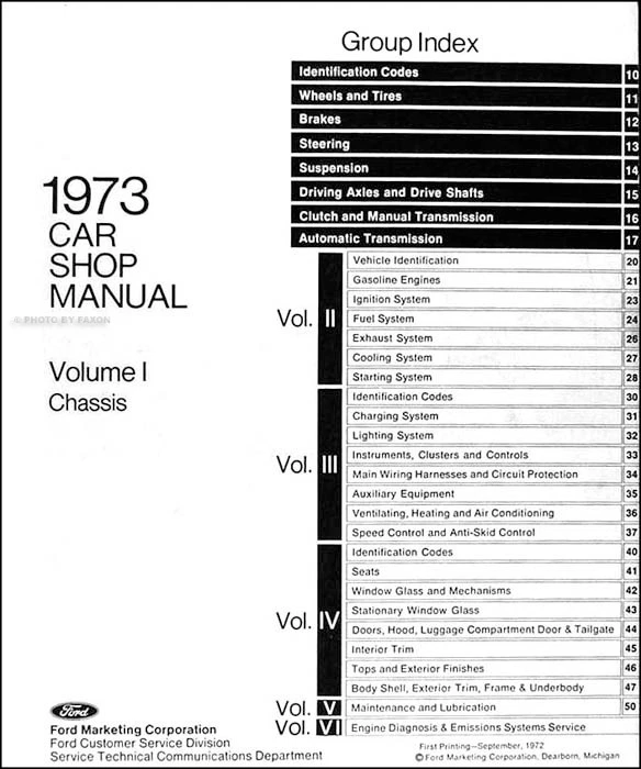 1973 Ford Shop Manual Torino Ranchero Montego T bird Galaxie Mustang Lincoln - Image 2 of 4