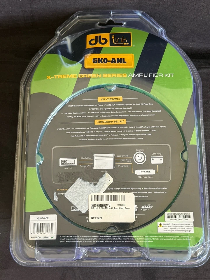 DB Link GK0-ANL X-TREME Green Series Amplifier Kit - Image 2 of 3