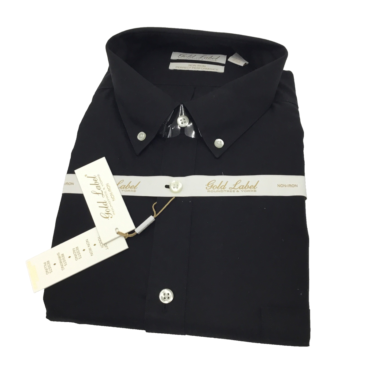 Gold Label Roundtree & Yorke Solid Non-Iron Dress Shirt, Black, Sz: 19 36/37 | eBay Gold Label Roundtree & Yorke Solid Non-Iron Dress Shirt, Black, Sz: 19 36/37 | eBay