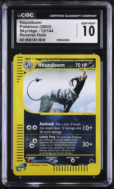 Pokemon Houndoom Skyridge 12/144 Reverse Holo CGC 10 Gem Mint
