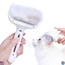 Self-Cleaning Steam Brush for Cats & Dogs - Dual Spray, Large Tank Grooming Tool