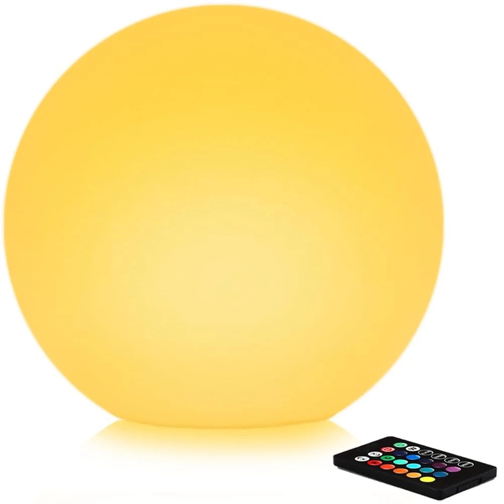 12-in Solar Garden Globe Light Outdoor, Solar Glowing Ball Light w/Remote, 16...