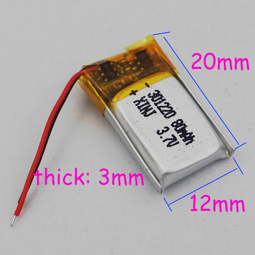 3.7V 80mAh 0.296Wh Li Battery 301220 Li-ion For Bluetooth telephone Headphones - Picture 2 of 4