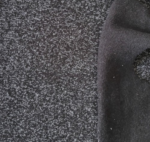Heather Black Fleece Knit Fabric by the Yard Heavy Weight 300GSM 7/24 - Picture 2 of 4