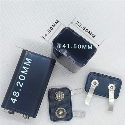 12 free shipping 6F22 battery case accessories positive and negative 9V rubber c