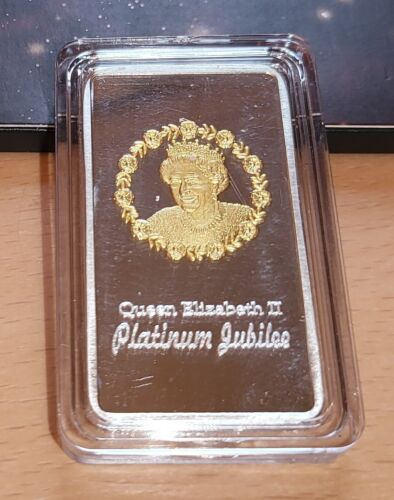 Queen Elizabeth II Gold Silver Bar London Royalty Retro England Great Britain of - Picture 8 of 16